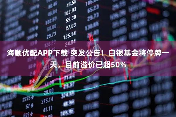 海顺优配APP下载 突发公告！白银基金将停牌一天，目前溢价已超50%